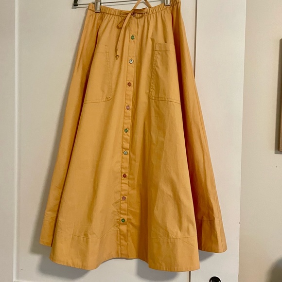 Kerri Rosenthal Dresses & Skirts - Mustard Midi Button-Front Skirt